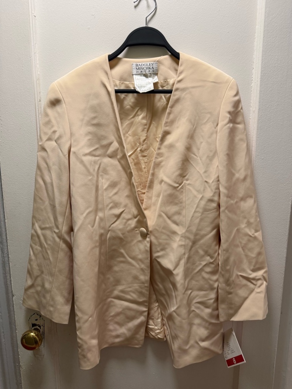 Badgley Mischka Soft Cream Open-Front Blazer